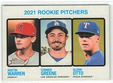 Austin Warren/Conner Greene/Glenn Otto RC 2021 Topps Heritage Pitchers Los
