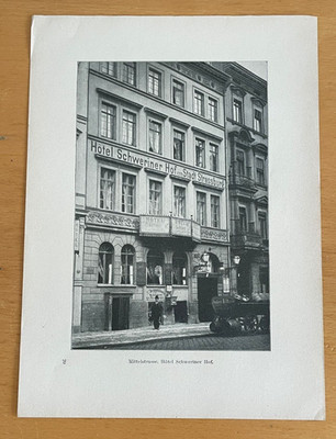 Lithographie Hotel Schweriner Hof Julius Bötzow Brauerei Bier Berlin 15cm x 20cm