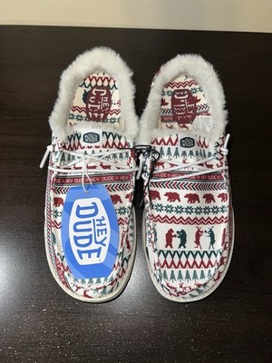 Hey Dude Wendy Holiday Cheers Ugly Sweater Lined Shoes  display picture 2