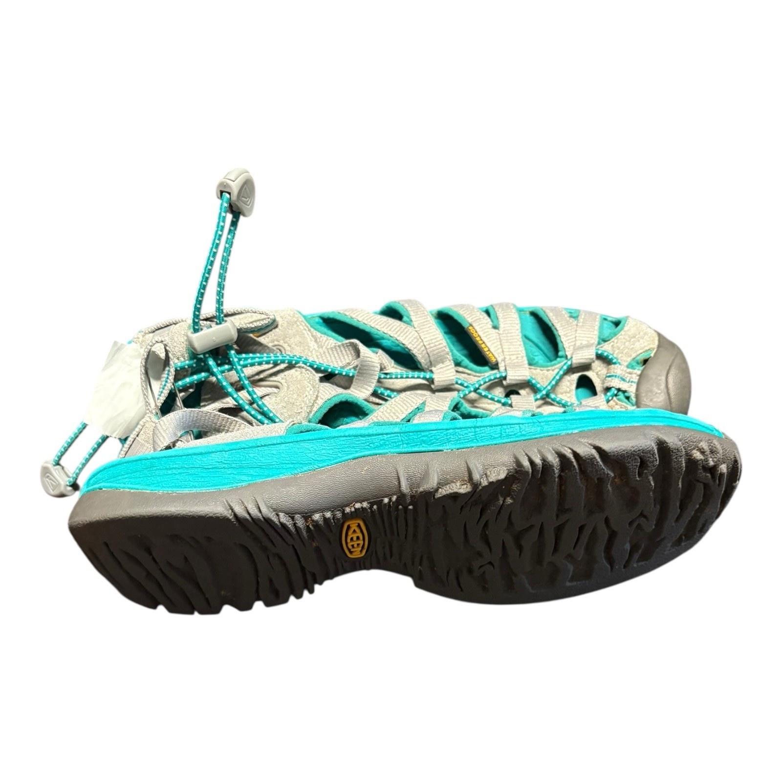 Sandali Keen donna 8 5 sportivi con coulisse pescatore 1003717 tessuto grigio blu