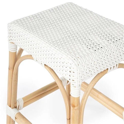 Butler Specialty Company Robias Rattan 24.5" Counter Stool - Glossy White - Picture 6 of 7