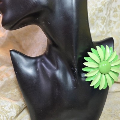 Riesen Brosche Gänseblümchen Vintage - Power Flower Style 60-70er Jahre - Metall lackiert