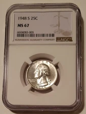 1948 S Washington Quarter MS67 NGC