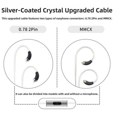 0,78 mm 2 PIN Audiokabel versilbert Leiter kompatibel mit für FIIO FD1