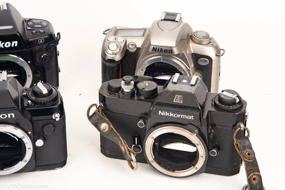 Lot of 6 Nikon 35mm Film Cameras N2000 EL N90 N65 N75 AS-IS Parts Repair V20 - Image 4 of 4