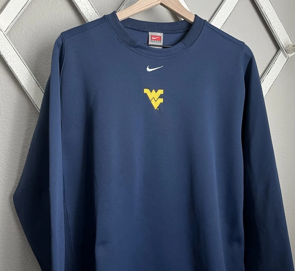 Nike FIT THERMA Men's XL West Virginia WVU Mountaineers Center Swoosh Sweatshirt - Image 2 of 4