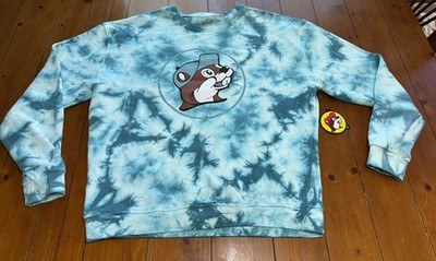 Bucees Tie Dye Sweater Small Teal Crew Neck  Sweatshirt Buc-ee s Unisex