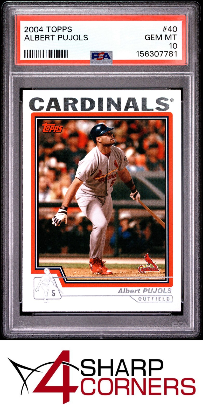 2004 TOPPS #40 ALBERT PUJOLS CARDINALS PSA 10 view 1