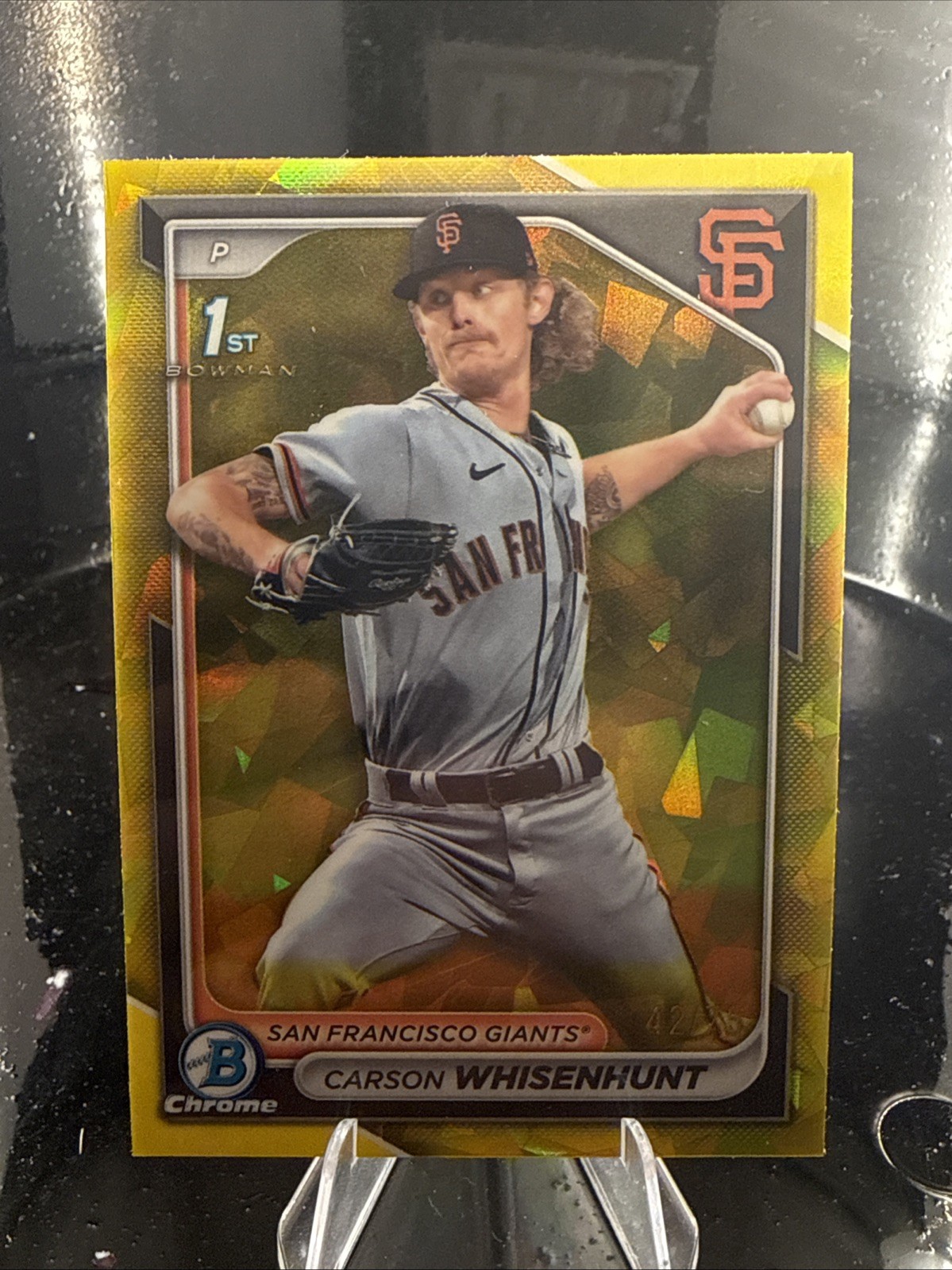 2024 Bowman Sapphire Edition Carson Whisenhunt #BCP-96 Yellow /75