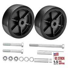 2 Pack 6 Inch Boat Trailer Jack Wheels, Universal Black Plastic Caster Wheels