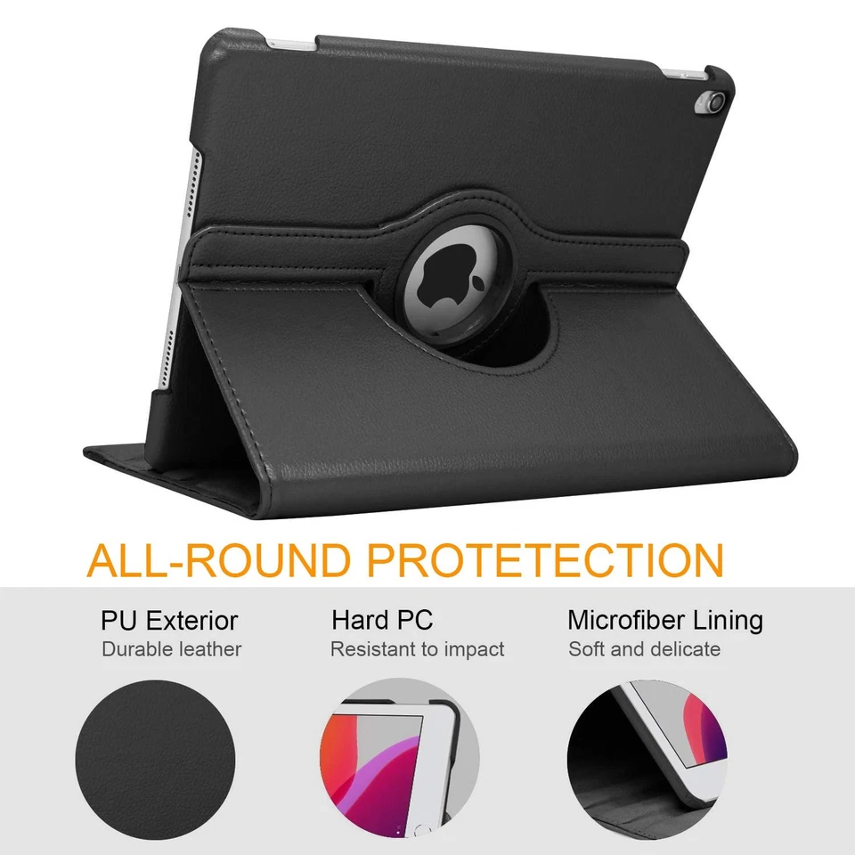 Funda de 11 pulgadas giratoria 360 grados de cuero PU para Apple iPad 11th A16 2025 Foto 4 de 4