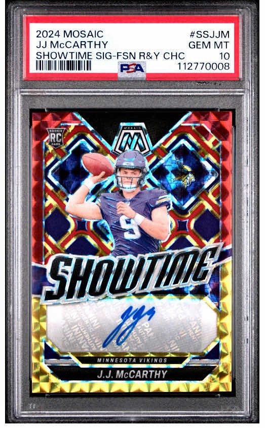 JJ McCarthy Panini Mosaic Showtime Signatures #SSJJM Fusion Green & Black Choice