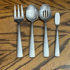 Bobby Flay Martilla Flatware Silverware Stainless Serving Set Utensils 4 Piece