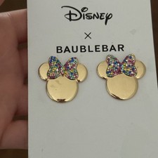 Disney Baublebar Minnie Mouse Rainbow Rhinestone Pierced Post Earrings