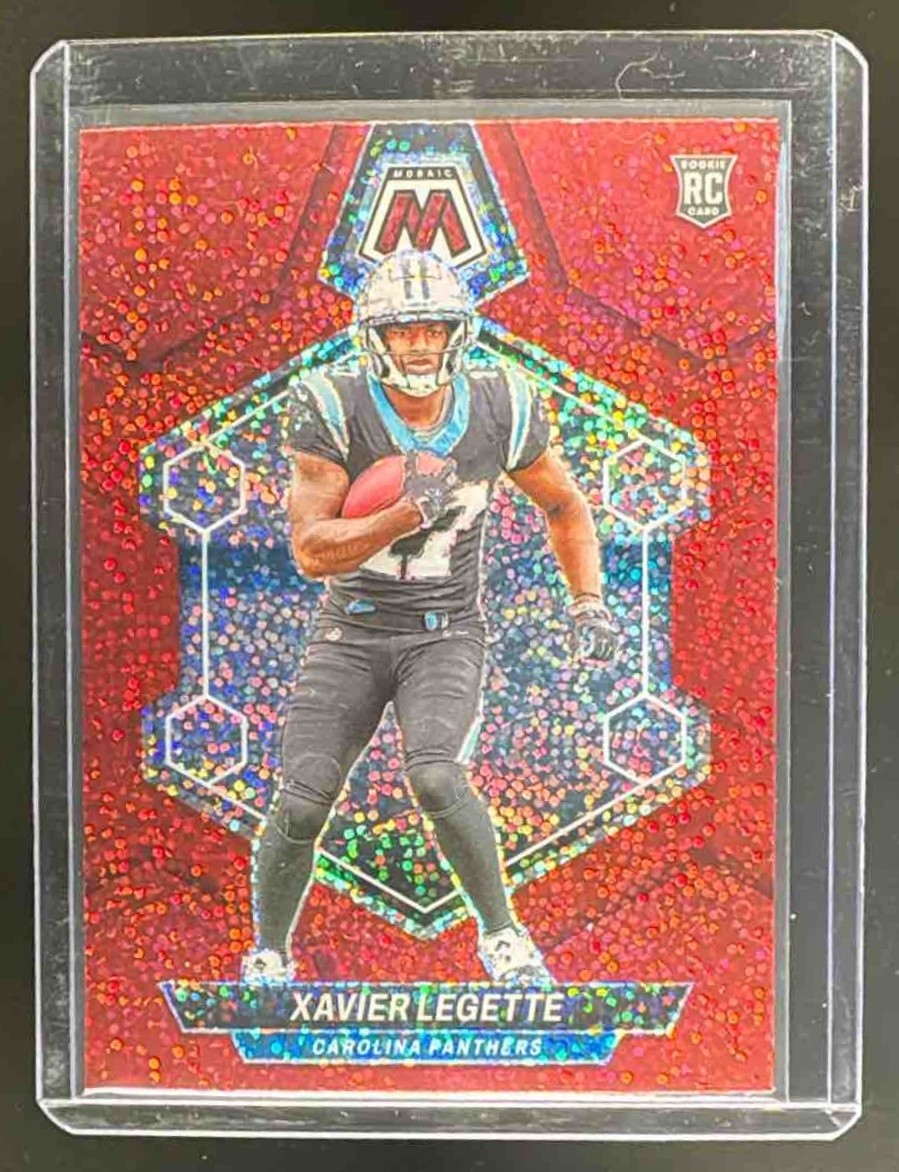 Xavier Legette 2024 Panini Mosaic #332 Red Sparkle Prizm Rookie RC