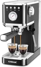 Slim Espresso Machine 20 Bar Professional Italian Pump Espresso W/ Milk Frother