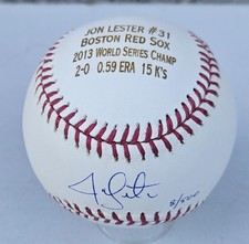 JON LESTER SIGNED BASEBALL 2013 WORLD SERIES BOSTON RED SOX MLB ATHENTICATED