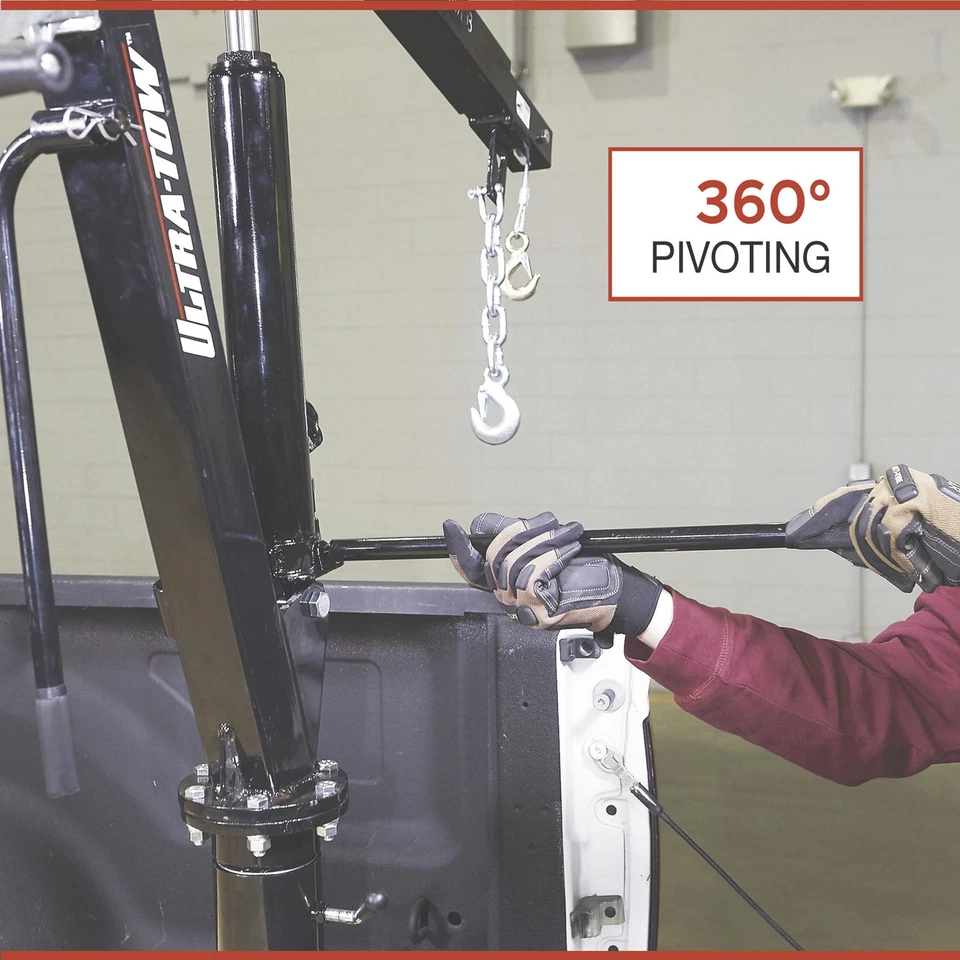 Grúa hidráulica para camioneta pickup Ultra-Tow con cabrestante manual, 2000 lb. Capacidad, Foto 4 de 4