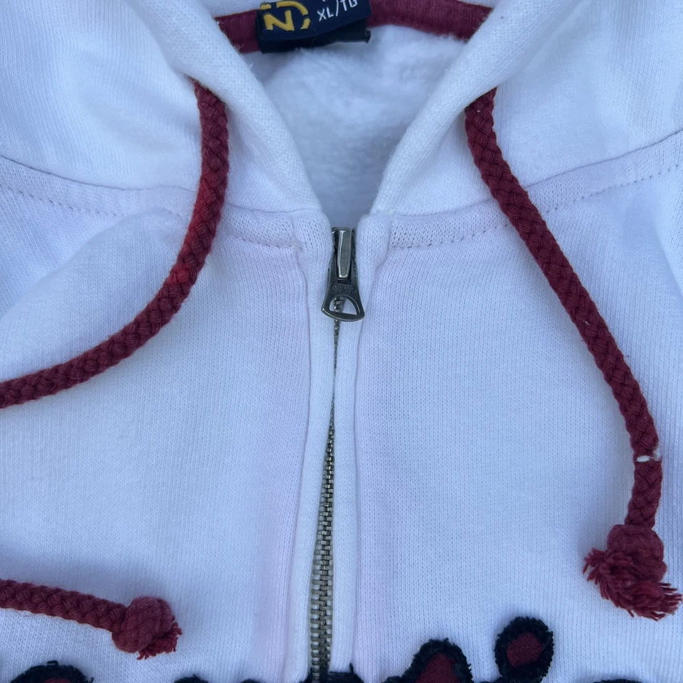 Moletom com capuz masculino vintage Nautica XL listrado branco zíper completo skatista boxy anos 90 Y2K - Imagem 3 de 4