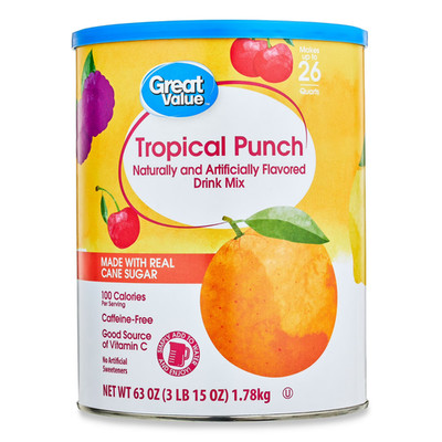 Great Value Tropical Punch Drink Mix ,63 oz , Free Shipping...