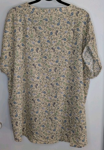 Rockmans Womens Blouse Plus Size 20 Paisley Zip Front Hi-Lo Hem Short Sleeve - Picture 3 of 15