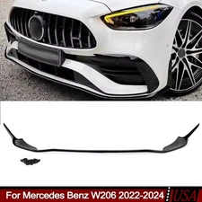 Front Bumper Lip Splitter Glossy Black Fit Mercedes Benz W206 C300 C43 2022-2024