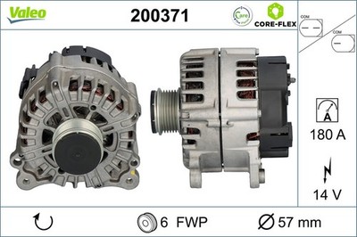 Lichtmaschine Generator Lima VALEO CORE-FLEX 200371 14V für AUDI A7 Sportback A6