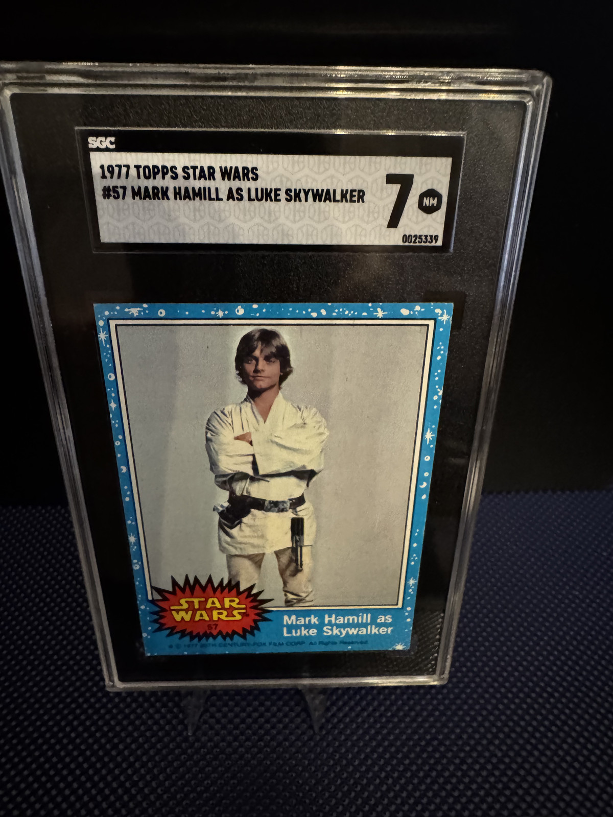 1977 Topps Star Wars Mark Hamill as LUKE SKYWALKER, SGC 7 NM, Series 1,  #57
