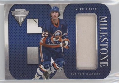 2013-14 Titanium Milestone Goal Scorer Memorabilia 4/5 Mike Bossy Patch HOF 0a4
