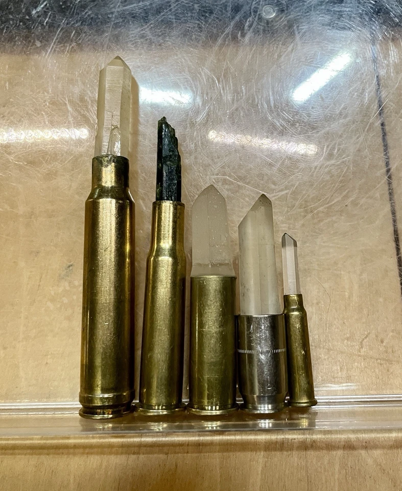 (5) Crystal Bullets for use in jewelry making Quartz & Epidote - Image 2 of 4