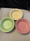 Fiesta Fiestaware 3 Small Bowls Dessert Fruit Yogurt Dish Green Pink Yellow
