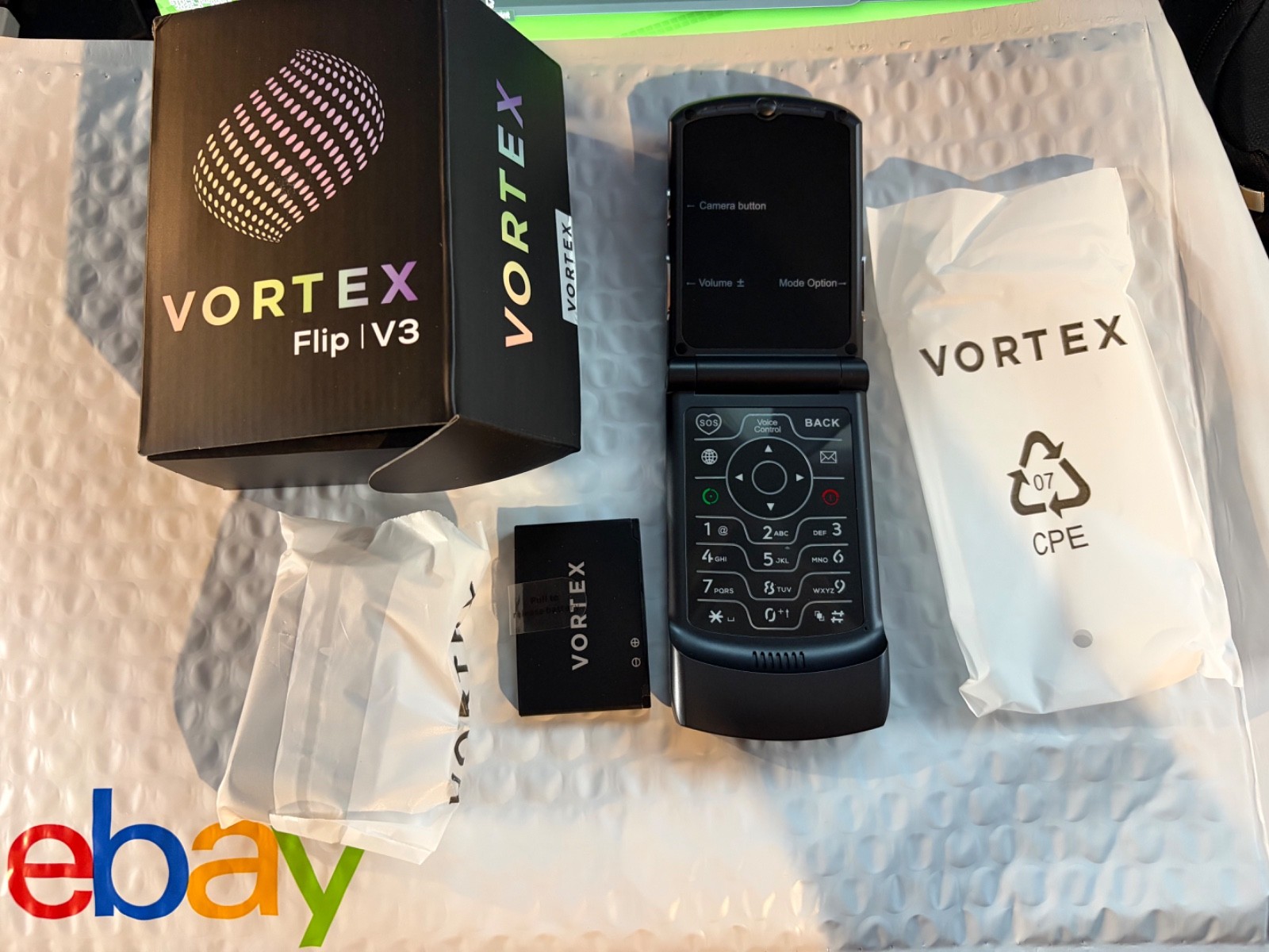 Vortex Volte Vortex V3 Flip Phone Unlocked, VoLTE 4G, Android Play Store, Dumbphone ...
