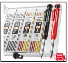 Nicpro Carpenter Pencil with Sharpener, Mechanical Pencils Set with 26 Refills,