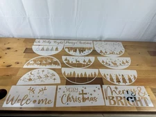15 Pcs Reusable Christmas Stencils for Painting Wood Fabric Canvas Window Etc.