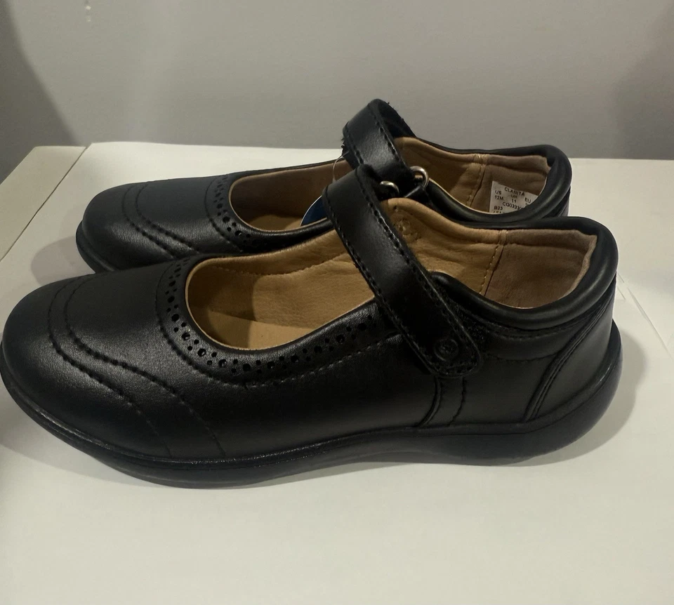STRIDE RITE Claire Black Leather Mary Janes Flats - Girls 12 M - Image 3 of 4