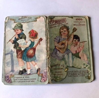 Calendarietto Da Barbiere Chronos - Visioni Ideali Migone Profumieri Milano 1928 - Occasion Vintage