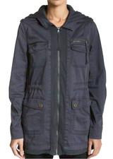 New Marrakech Atlantic Blue Stretch Twill Hooded Jacket Size Xs Anthropologie