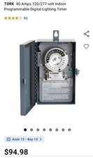TORK 1109A-O 120-277V 40A Multi-Volt Mechanical Lighting Switch Timer