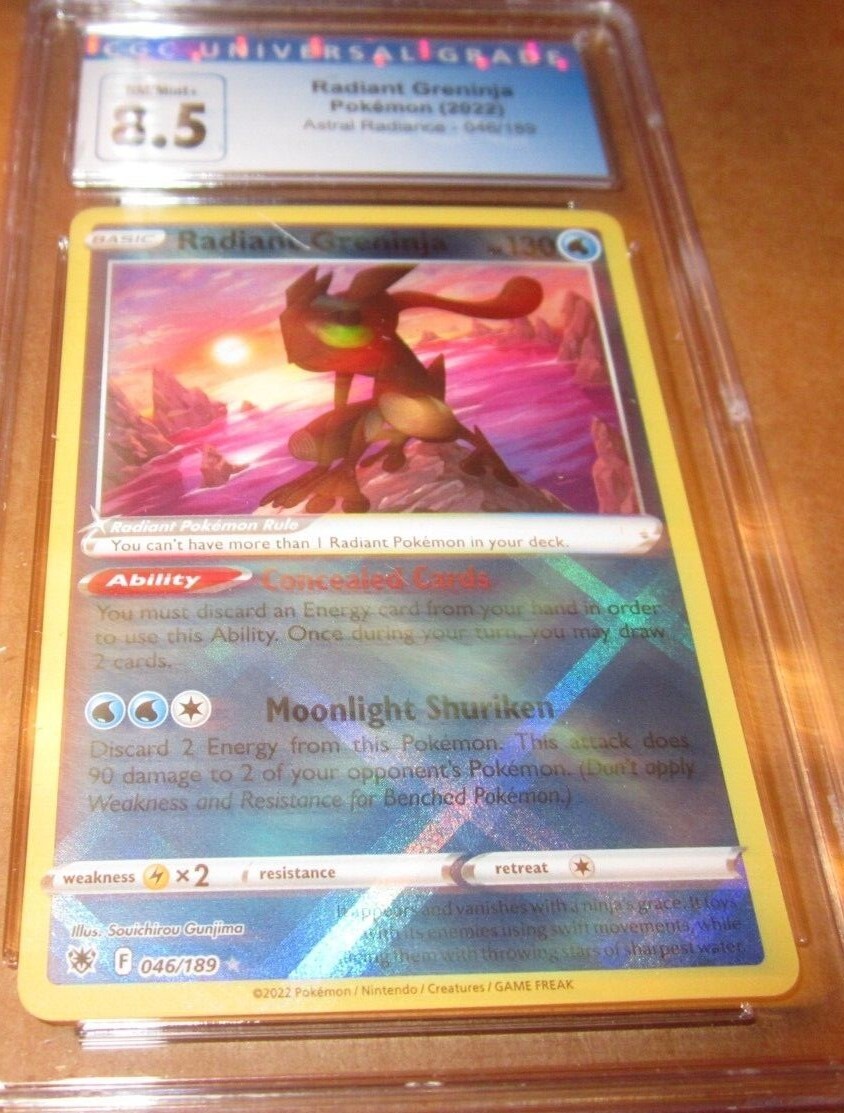 radiant greninja pokemon card Pokemon Graded: Radiant Greninja CGC 9