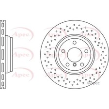 2x Brake Discs Vented Grooved For Mercedes GLE W166 250d 4matic Apec Red Rear