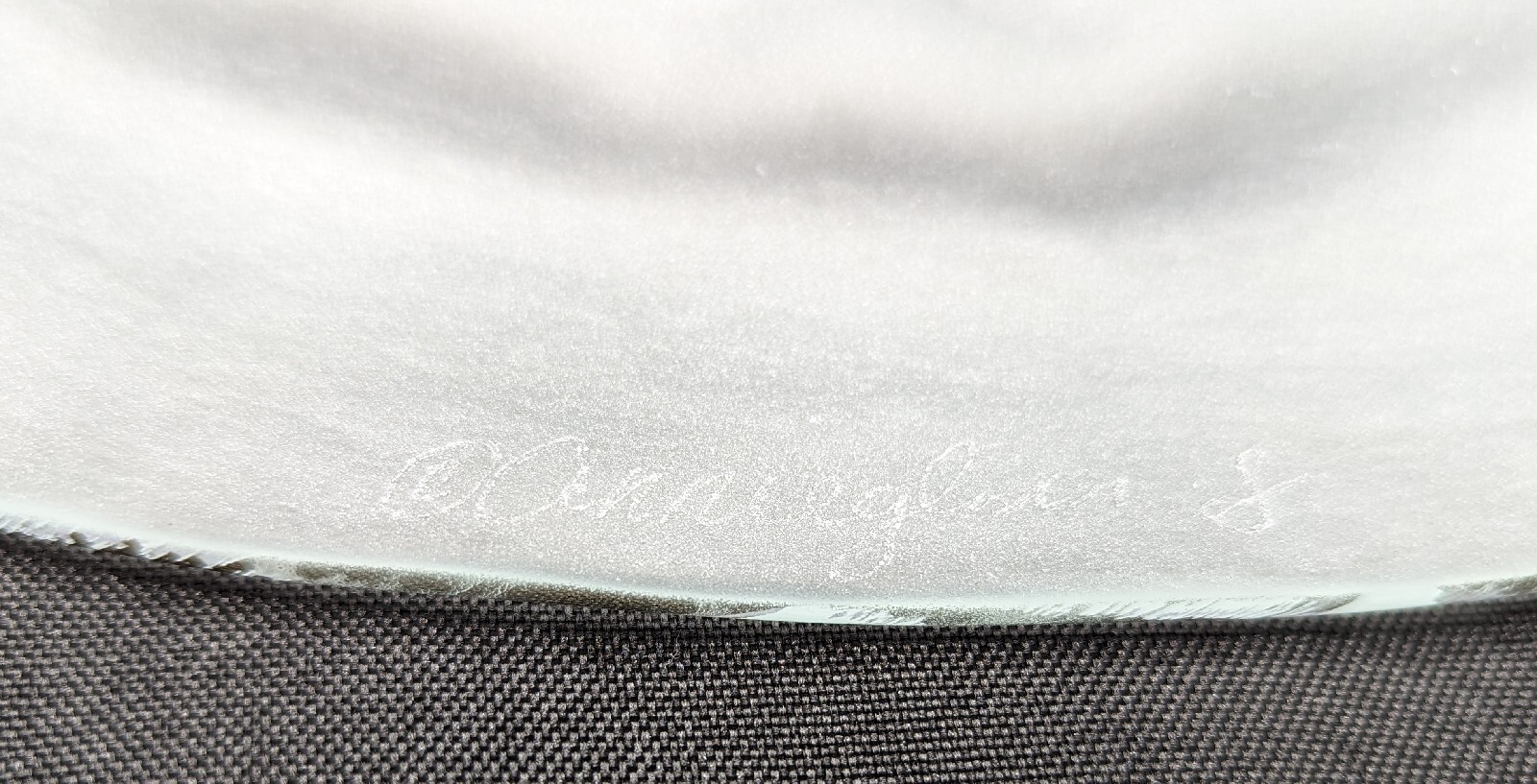 Annie Glass Frosted Freeform Platter Tray 12.5 in Gold Accent Signed Beach Ocean