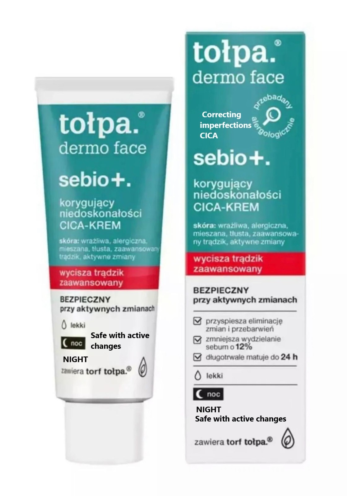 Tolpa Dermo Face SEBIO + - Correcting imperfections CICA NIGHT CREAM 40ml