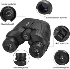 HIGH-POWERED LARGE EYEPIECE BINOCULARS This binoculars has 12x magnification,