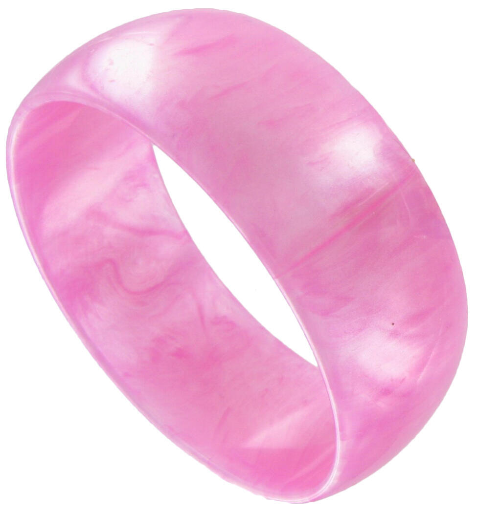 Wide Light Bubble Gum Pink Moonglow Bangle Bracelet Womens