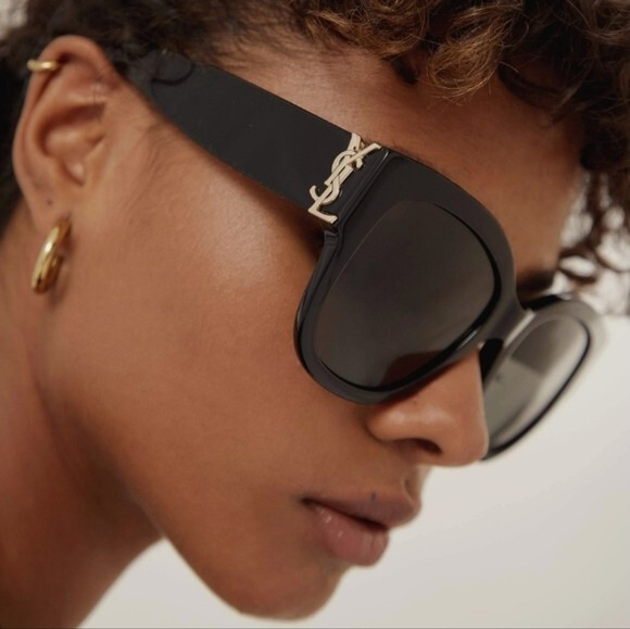 Nuovo con etichette! Occhiali da sole YSL Saint Laurent monogramma acetato 56 mm occhio di gatto