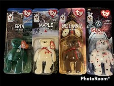 McDonalds TY Beanie Babies 1999 Britannia, Glory, Erin  Maple Complete Set of 4