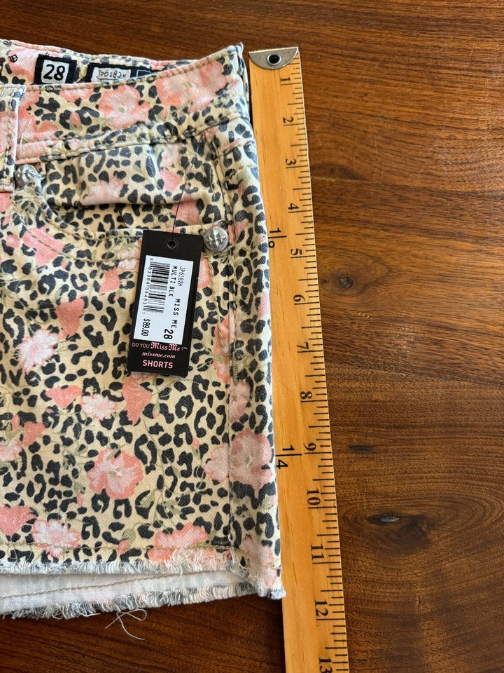 Miss Me шорты женский размер 28 эластичной животных печати цветочный JP6182H новый с Ярлыками $89 розничной - Изображение 4 из 4