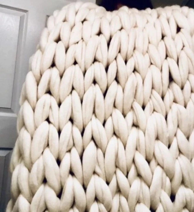 chunky knit weighted blanket 36x60 M Merino Wool Made To Order NWT - Image 3 of 4