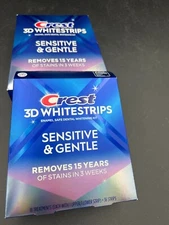 Crest 3D Whitestrips Sensitive & Gentle Removes 15 Years  Stains 3 Weeks  26/27