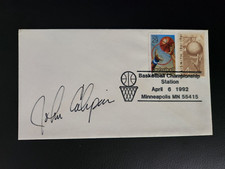 1992 NCAA Basketball Championship Postmark Envelope Signed Calipari HOF Kentucky